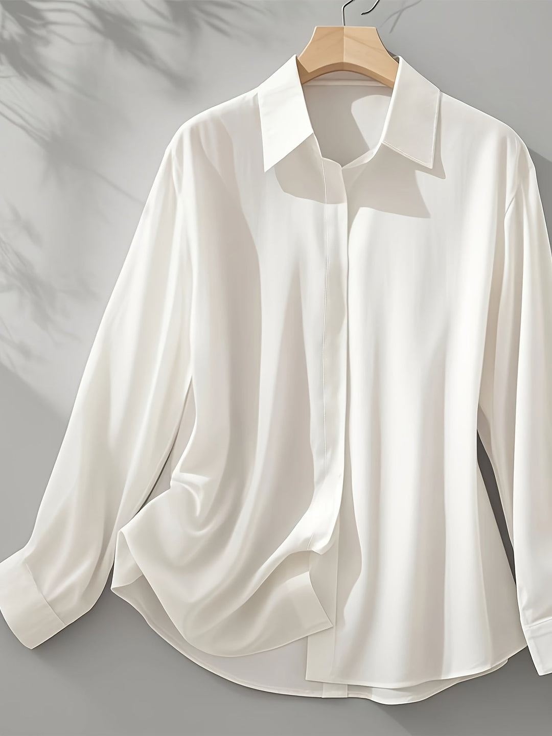 IRYNA | Elegant Long-Sleeve Shirt with Button Closure