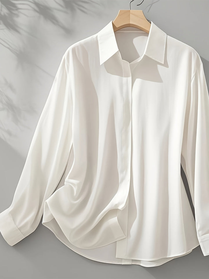 IRYNA | Elegant Long-Sleeve Shirt with Button Closure