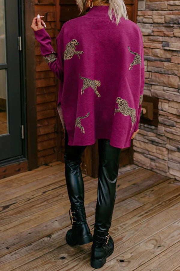 VIDA – VINTAGE CASUAL BLOUSE WITH TIGER AND LEOPARD PRINT