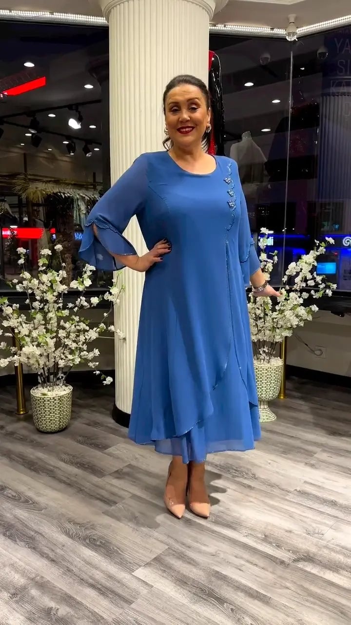 SAMARA – WIDE SOLID COLOR CHIFFON DRESS FOR WOMEN