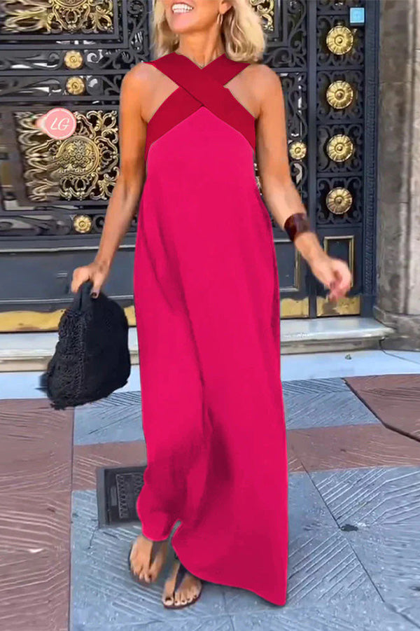 CARYS – WOMEN'S BACK CROSS DRESS, SLEEVELESS