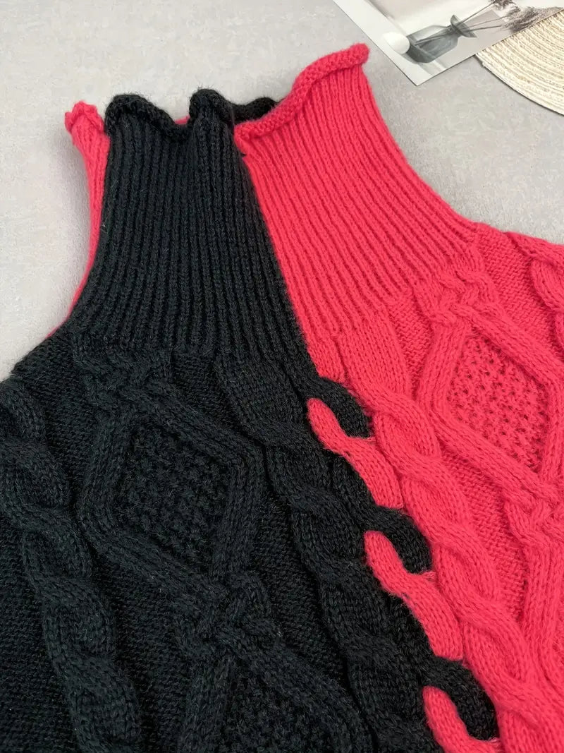 LEOVIA | Elegant Striped Sweater with High Collar