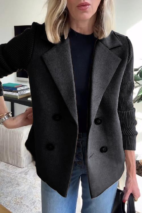 Freya - Elegant Blazer with Knitted Sleeves