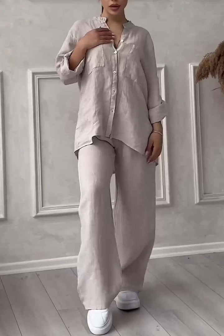 Fara | Cotton and Linen Luxe Set – Shirt and Pants