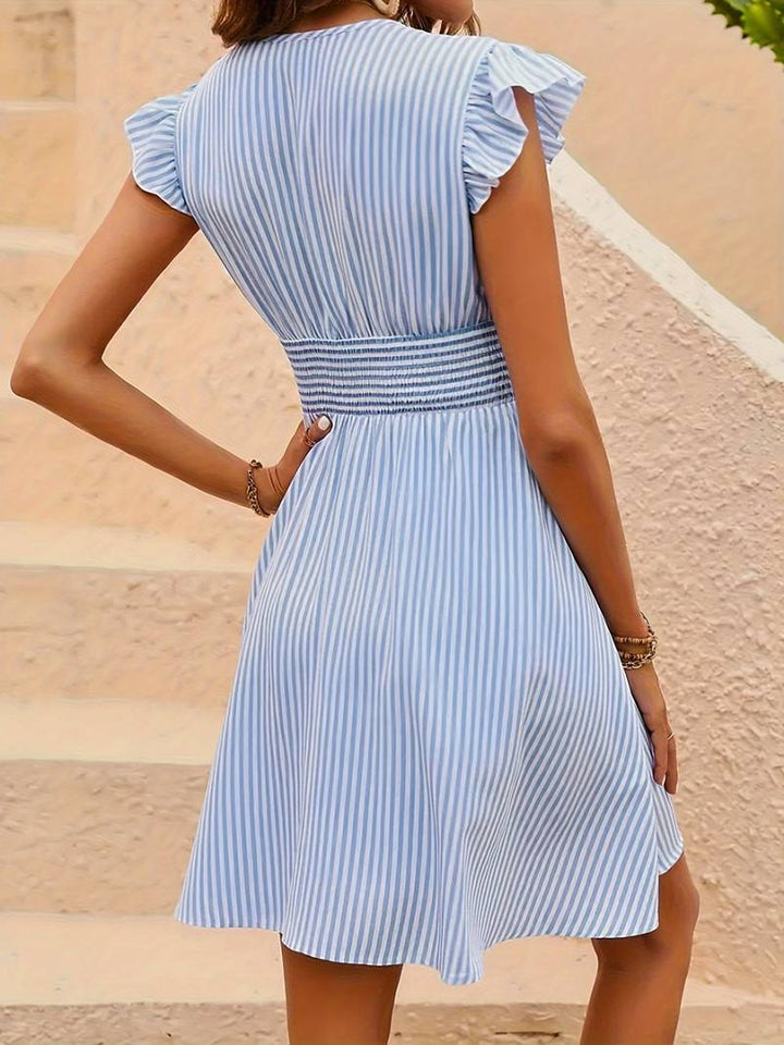 Myra | Ruffle and Striped Dress