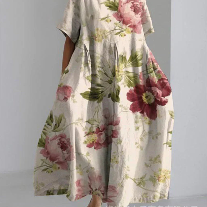 Romilly | Dress with drawstring and floral print
