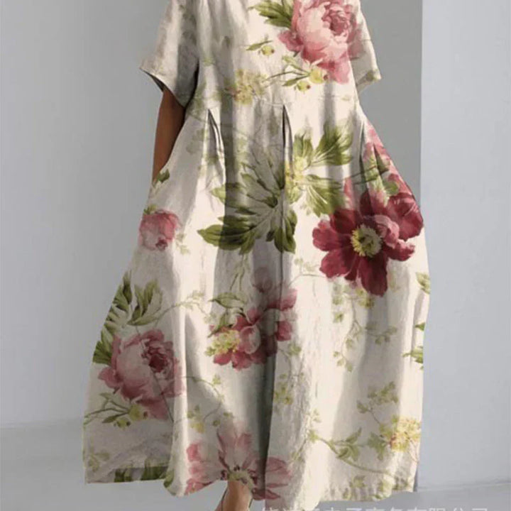 Romilly | Dress with drawstring and floral print