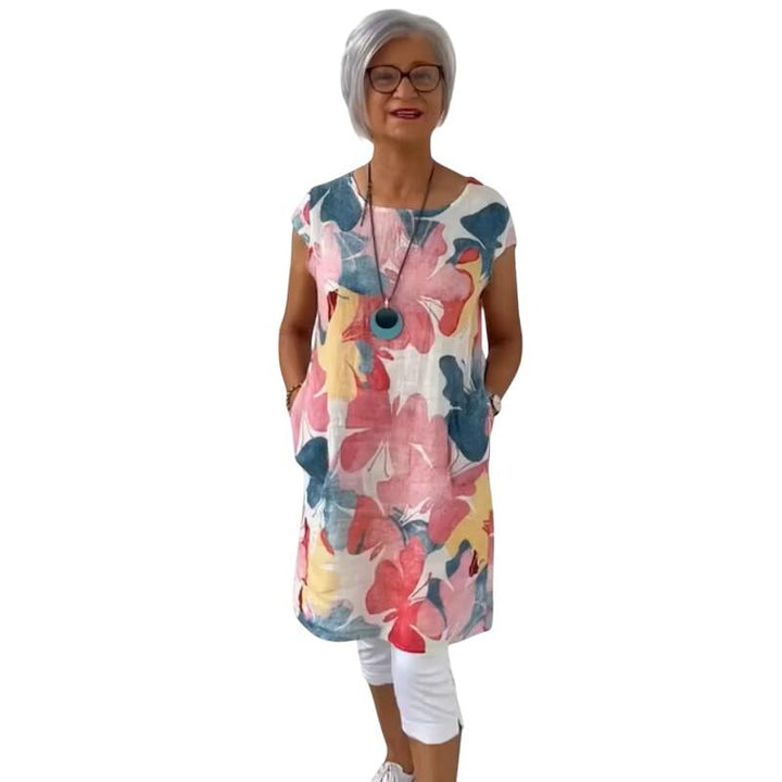 NORA – TUNIC DRESS WITH LIGHT FLOWERS