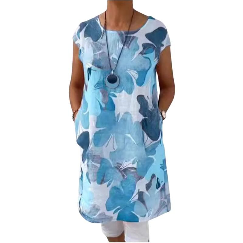 NORA – TUNIC DRESS WITH LIGHT FLOWERS