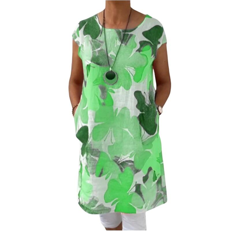 NORA – TUNIC DRESS WITH LIGHT FLOWERS