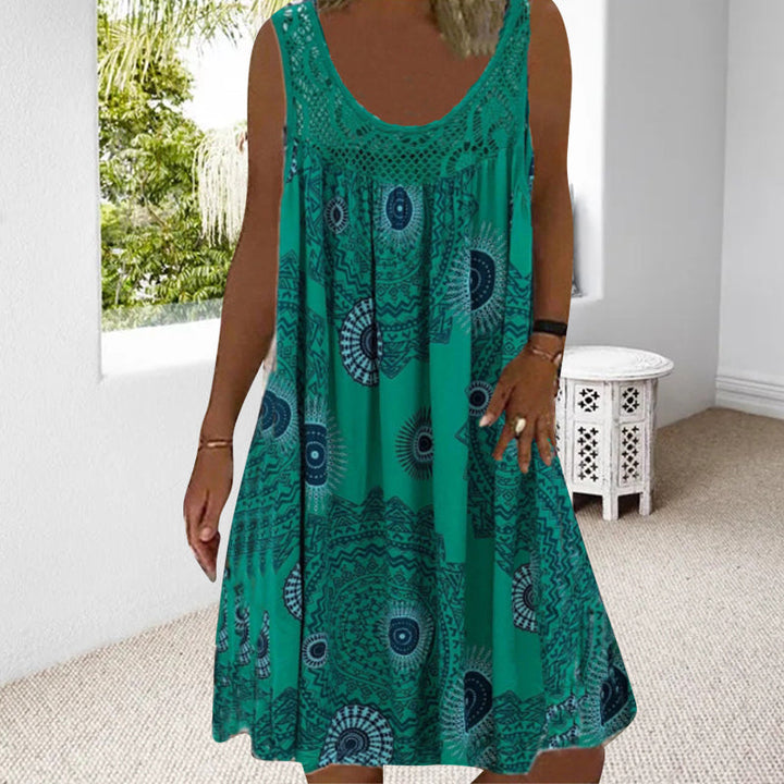 MARISSA – MIDI DRESS WITHOUT SLEEVES WITH COASTAL BREEZE