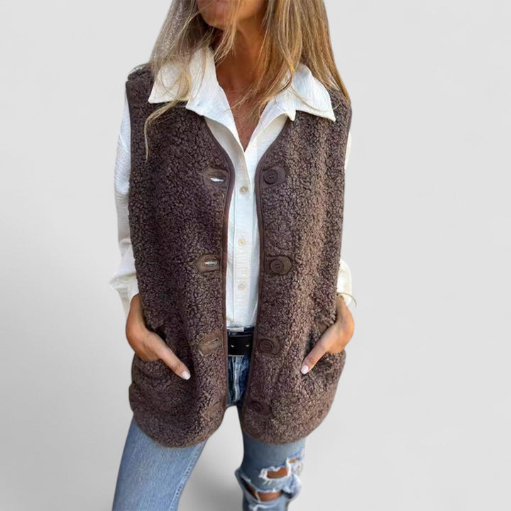 Layla | Button-Down Short Warm Vest