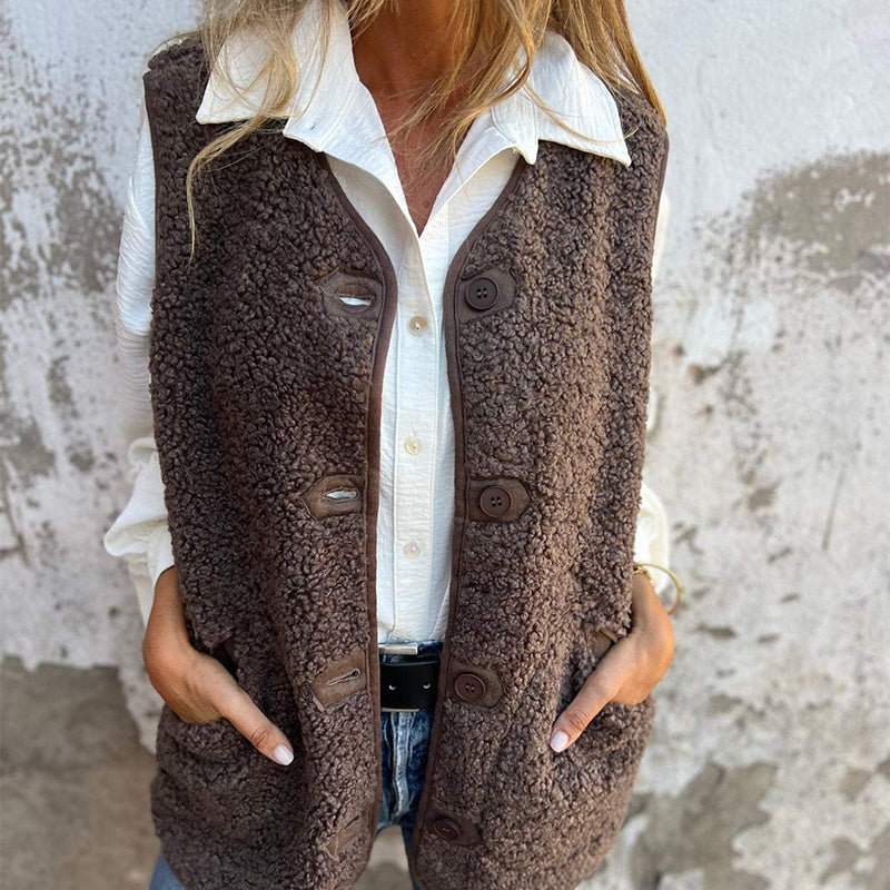 Layla | Button-Down Short Warm Vest