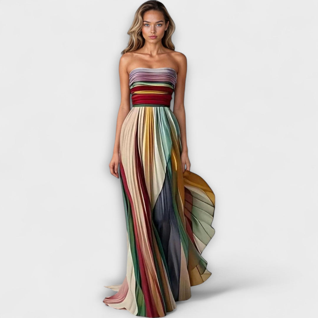 AVERY – PLEATED DRESS IN RAINBOW COLORS