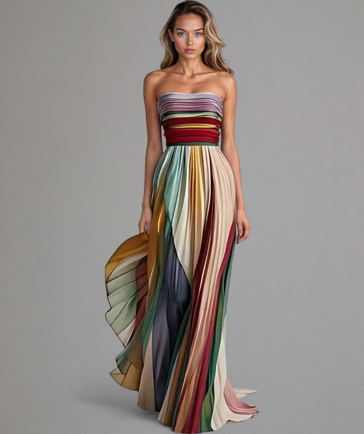 Strapless Striped Dress for Women