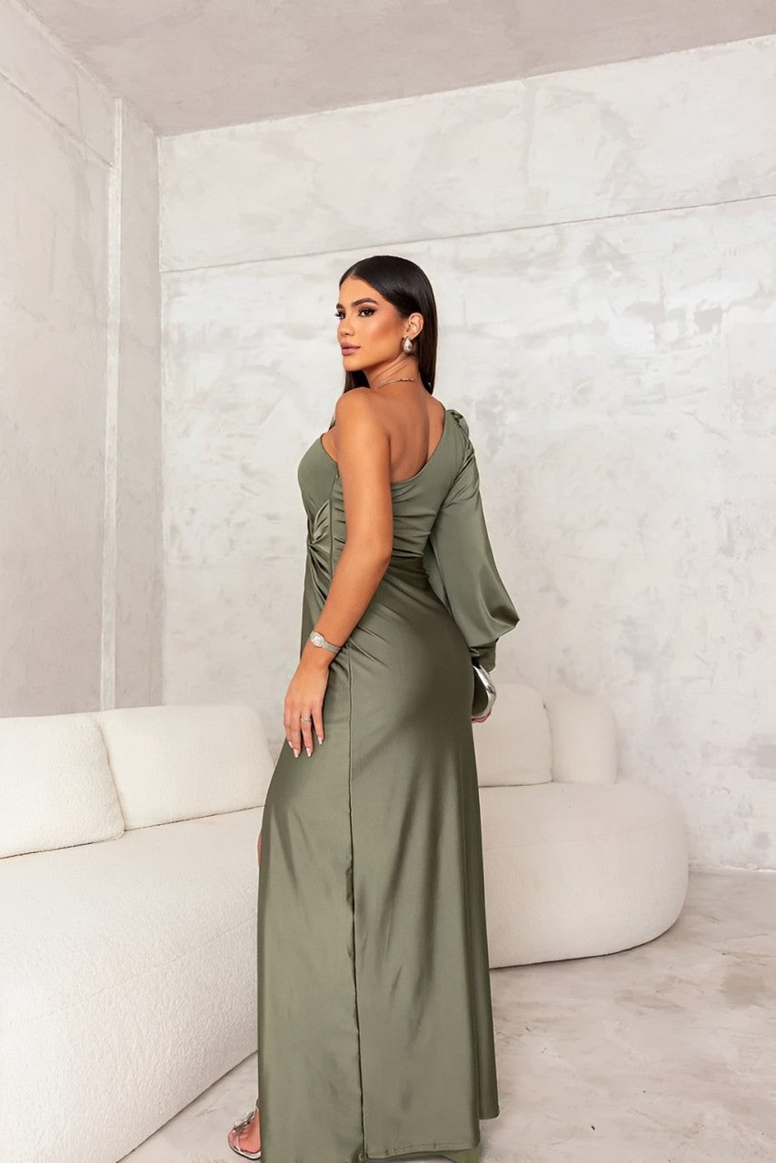 Naida - Long Sleeveless Dress with High Slit